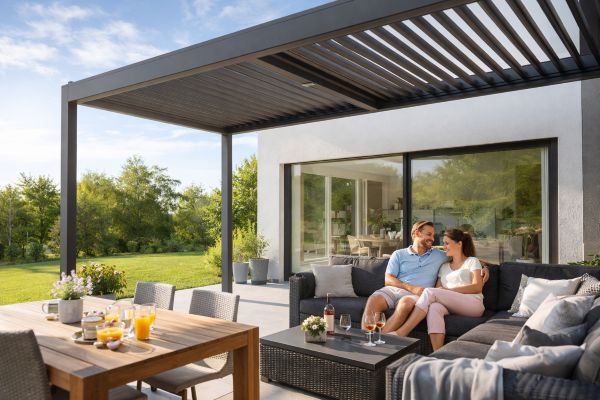 Bioklimatická pergola na terase v záhrade